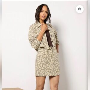 BlankNYC Leopard Print Denim Skirt - Size 27
